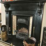 Old Cast Iron Fireplace with open coal fire