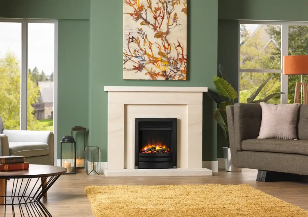 C & J 3D Ecoflame 16" Electric Fire in Black Nickel