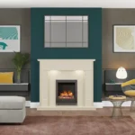 E & H Arteon Inset Electric Fire with Ray Nickel Fascia