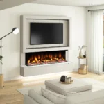 E & H Media Vue Electric Fireplace complete with Media wall