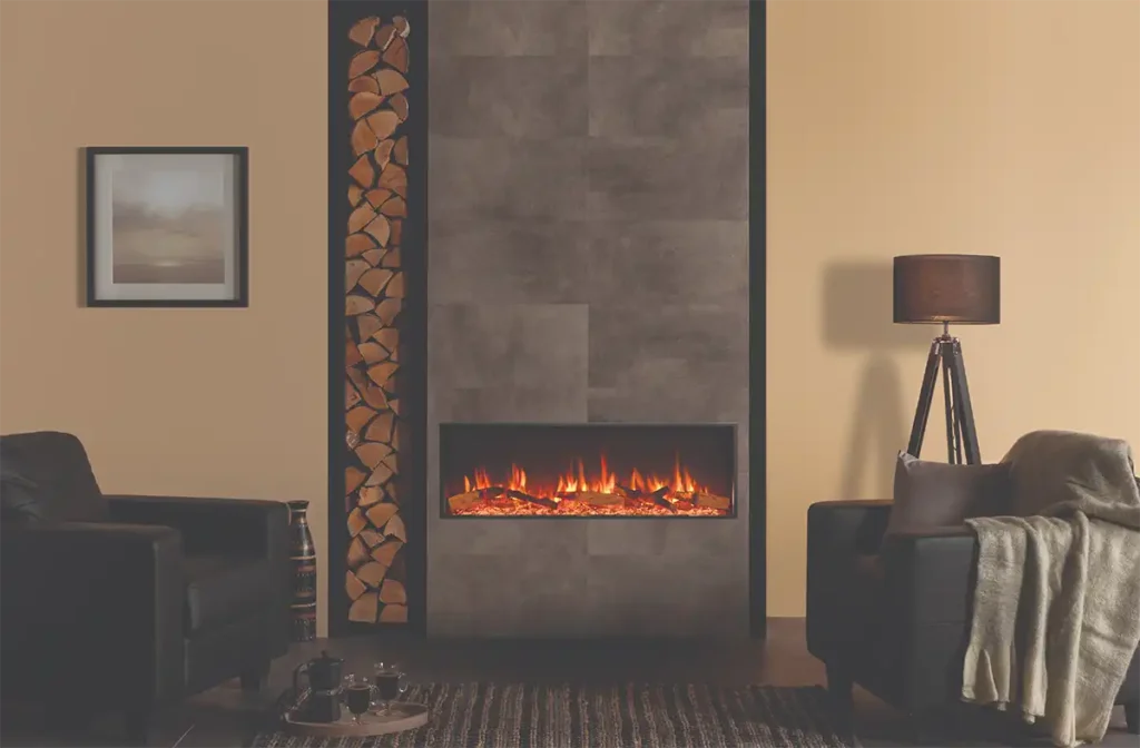 Gazco Studio 105R with Oak Log-Effect Electric Fire